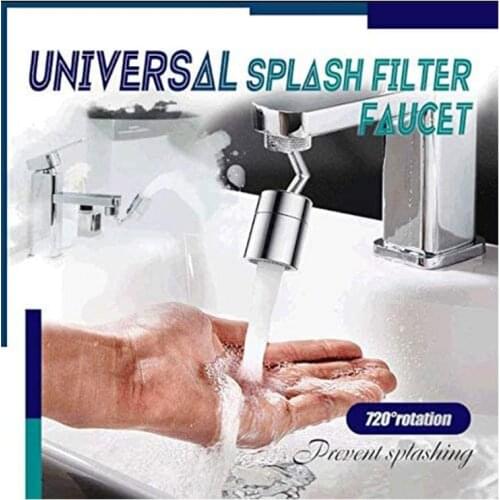 Universal Splash Filter Faucet 720 Degrees Spray Head Anti Splash Filter Movable Kitchen Tap Water Saving Nozzle Sprayer