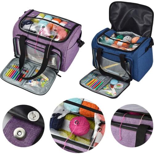 Knitting Needles Sewing Set DIY Storage Bag Crochet Hooks Thread Yarn Storage Bag DIY Organizer Holder Wool Crochet Hooks