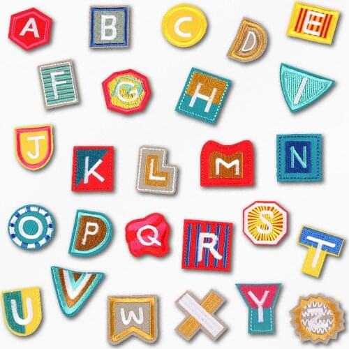 Letter A B C D Embroidered Patch Applique Cute Patches Fabric Badge Garment DIY Apparel Accessories Badges