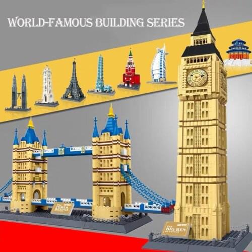 Wange 4210 Architecture Series the Louver Tower Bridge Model Building Blocks Classic Landmark Education Toys for Children