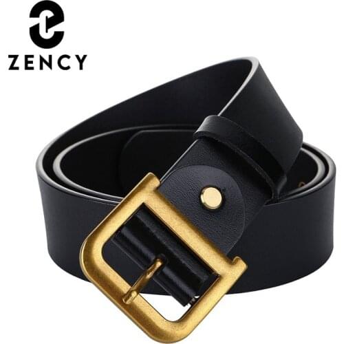 Zency Luxury Brand SOft Split Leather Belt Pin Buckle Vintage Womens Waist Belt High Quality Retro All-match Ladies Belts