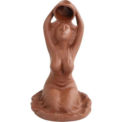 Female Shower Sculpture Backflow Incense Holder Waterfall Incense Burner for Home Office Yoga Aromatcherapy Ornament Home Decor