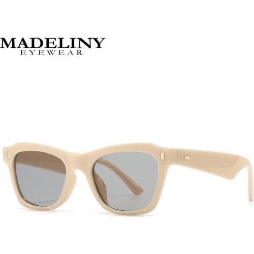 MADELINY Brand Sunglasses Women Vintage Cat Eye Sun Glasses Female Square Rivet Decoration Eyewear 2021 Summer UV400 MA470