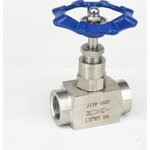1/2" NPT Female Needle Valve Flow Control 304 Stainless Steel With Blue Handle 2285 PSI