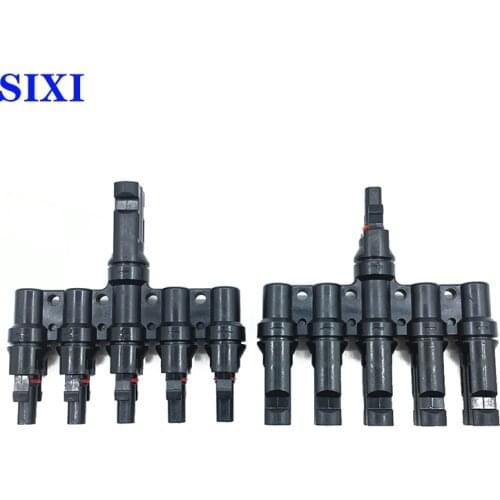 1Pair Solar Connector 1 to 5,5 to 1 Branch Parallel Connection 30A 1000V Electrical Photovoltaic Panel Cable Wire Connect