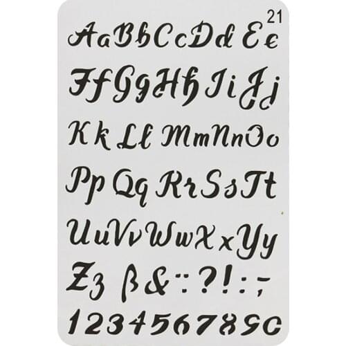 Letter Stencils PET Plastic Hollow Drawing Painting Template Graffiti Ruler Bullet Journal Accessories Office School Supplies