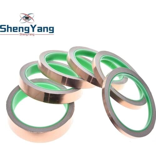 10m 6-20mm Adhesive Tape Foil Tape Adhesive Conductive Copper Shield Eliminate EMI Anti-static Single-sided Repair Tape