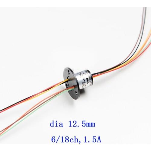 12.5mm Slip Ring 6/8 Channels 1.5A Lower Current Rotation Conductive Slipring B Type Spare Parts for Camera DIY Models