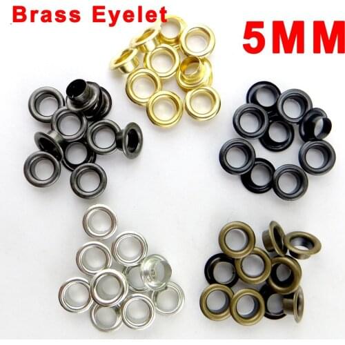 200 Sets 5M Brass Eyelet With Washer Leather Craft Repair Grommet Round Eye Rings For Shoes Bag Clothing Belt Hat ME-074