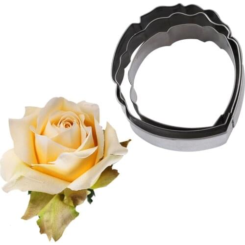 3pcs/set Rose Flower Cookie Mold Stainless Steel Wedding Cake Decor Sugarcraft Biscuit Cutter Baking Cookie Tools M001