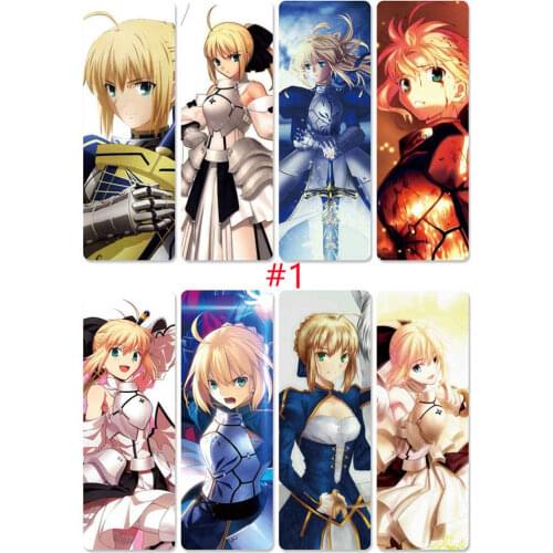 8pcs/set Digital Printing Fate Stay Night PVC Bookmarks of Shirou Emiya Tohsaka Rin Altria Pendragon