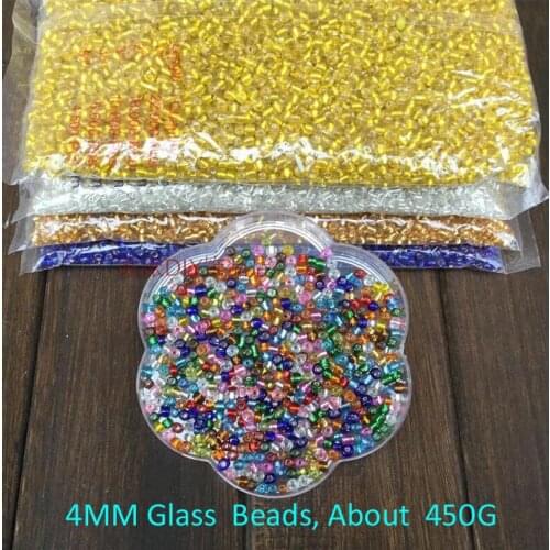 Free Shipping 450G 4mm Czech Seed Spacer Beads Irrigation silve beads murano glass beads for jewelry making DIY Pick 20 Colors