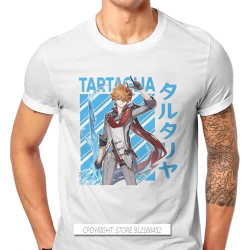 Genshin Impact Game Paimon Childe 100% Cotton TShirts Tartaglia Personalize Homme T Shirt New Trend Tops 3XL