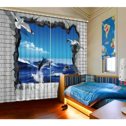 Personality curtains Window Blackout Luxury 3D Curtains set For Bed room Living room Office Hotel Home Wall Decorative curtains