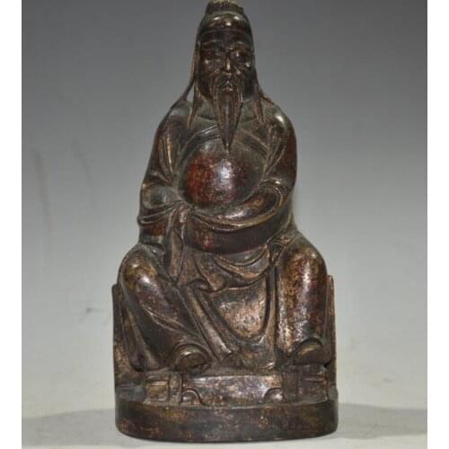 China brass archaize sit Guan yu crafts statue