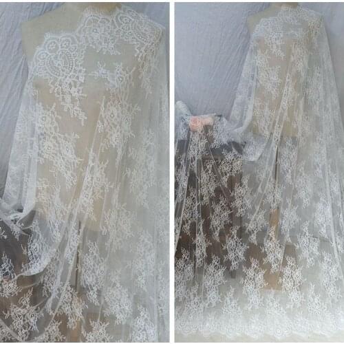 Free shipping 150cm Wide Good Quality Mesh Eyelash Lace Wedding Dress Handmade DIY Clothing Accessories