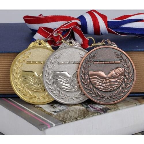 The Water Swimming Stroke Games Medals Award Zinc Alloy Official Sport Match Award The Champion Gold Medal Prize for kid