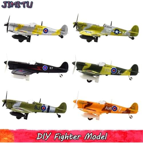 Spitfire Fighter Model Kit Toys for Children DIY Aircraft Assembly Models Kits Educational Toy Gifts for Kids 1 PCS Random Color