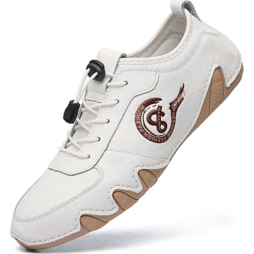 2021 New Mens Leather Shoes Fashion Casual Non-Slip Driving Shoes Luxury Brand Designer Business Loafers Moccasins Big Size Hot