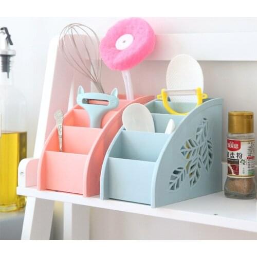 Hollow desktop remote control storage box Office debris storage box Bathroom shelf storage box