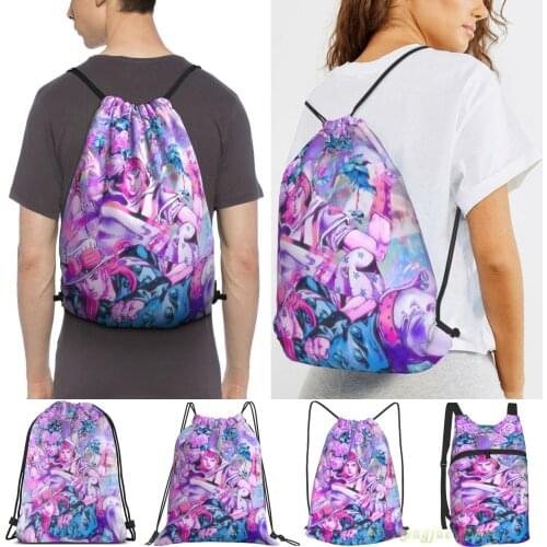 Johnny Joestar & Gyro Zeppeli Aesthetic Men Outdoor Travel Gym Bag Waterproof Drawstring Backpack Women Fitness Sackpack Bag