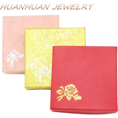 Unique Square Shape Paper Casket Jewelry Box Wedding Party Gift Earrings Ring Necklace Beads Case Jewelry Boxes Supplies B3446