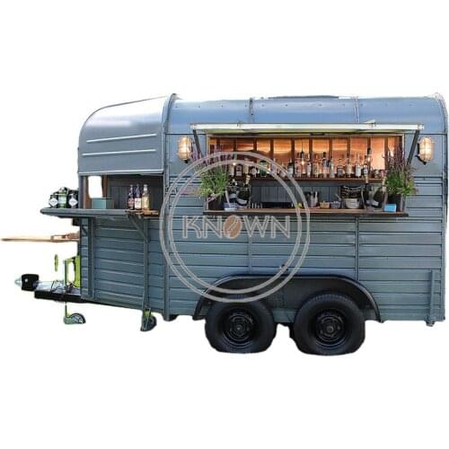 Street Camp Horse Food Trailer Van Outdoor Vending Kiosk Street Food Cart Hot Dog Ice Cream Mobile Kitchen for Sale