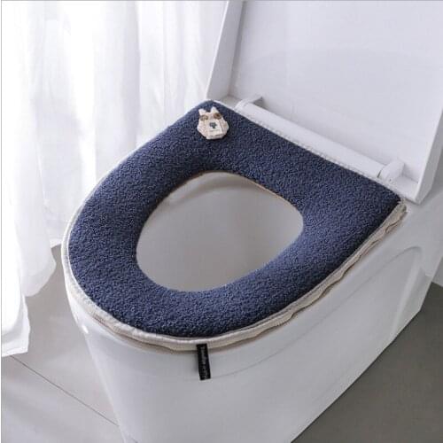 Washable Mat Bathroom Cute Cartoon Toilet Seat Closestool Toilet Lid Pad Home Decor Warm Soft Pad Bathroom Accessories