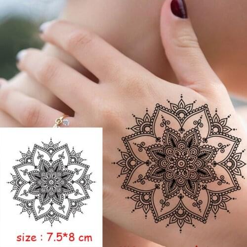 Waterproof tattoo sticker mandala vintage pattern flower totem fake tatoo water transfer flash hand back art temporary tatto