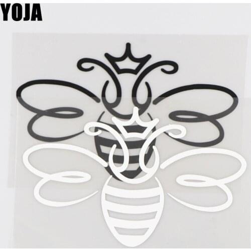 YOJA 13.1×8.2CM Cartoon Beautiful Queen Bee Animals Vinyl Decal Car Stickers Black/Silver 19C-0104