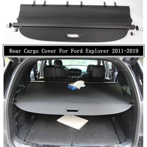 Rear Cargo Cover For Ford Explorer 2011-2019 Partition Curtain Screen Shade Trunk Security Shield Auto Accessories Black