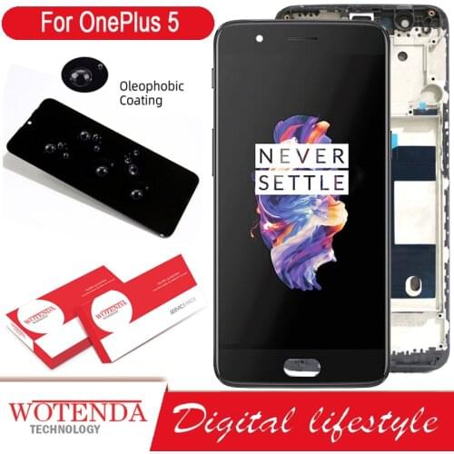 100% Tested 5.5'' OLED LCD with frame for Oneplus 5 A5000 Display Touch Screen Digitizer Assembly Repair Parts