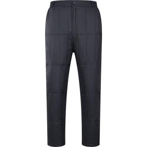 Winter mens down pants Casual thick White duck down pants Solid color High waist slim warm trousers fashion plus size pants 4XL