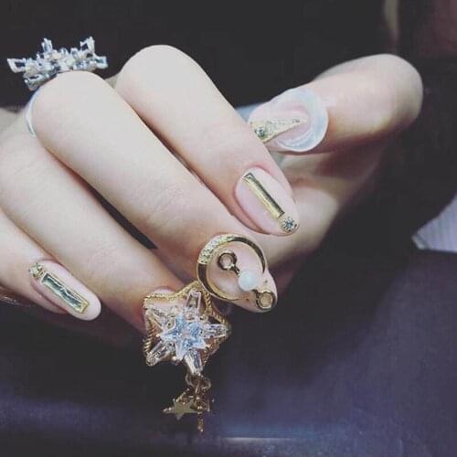 1Pc Super shiny Star Gold 3D Nail Art Decorations Glitter Manicure Studs Charm Nail Jewelry Accessories 2019 Fashion Girl Hot