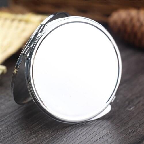 10PCS 60MM Mini Makeup Mirror Silver Compact Pocket Mirror Portable Round Double-Sided Folding Cosmetic Mirror Female Gifts