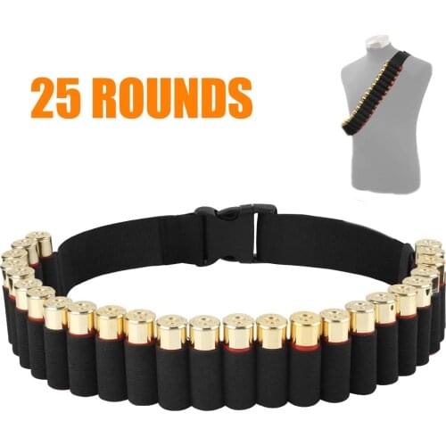 140*5CM 25 Rounds Ammo Pouch 12 Gauge Shotgun Shell Holder Military Cartridge Bandolier Belt Hunting Accessories