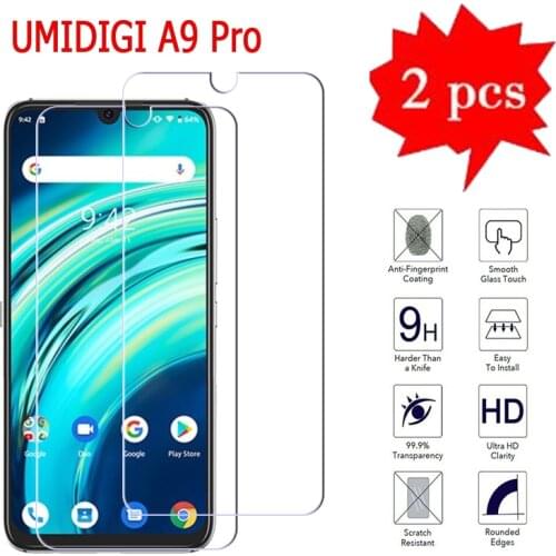 2-1Pcs Protective Film For Umidigi A9 Pro Glass Mobile Phone Screen Protector Cover On Umi A9Pro 9H Ultra-thin Tempered Glass