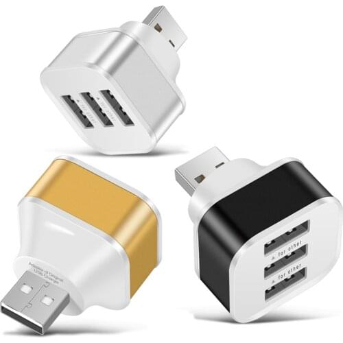 3 in 1 USB2.0 HUB Quick Charge 3 Ports USB Splitter Mobile Phone Tablet Keyboard Mice Chargers Wall Adapter with LED Indicator