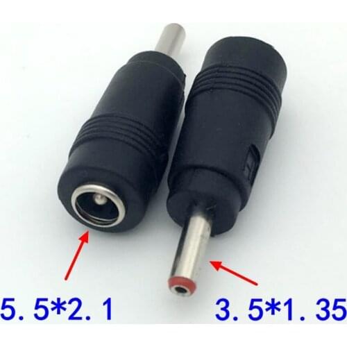 5Pcs DC Connector 3.5*1.35mm Male to 5.5 x 2.1 mm Female DC Plug Power Charger Adapter Straight Connector