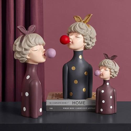 Home Decoration Accessories For Living Room Resin Bubble Girl Model Figurines Modern Abstract Sculpture Office Desk Decorative