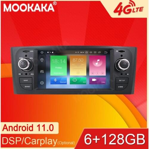 Android11 6+128GB For FIAT Punto Linea 2005 -2009 Car GPS Navigation Streaming Media Multimedia Player Head Unit Auto Radio