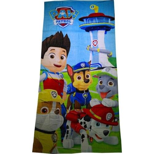 Cartoon Paw Patrol Bath Towels Cotton Cut Velvet Active Printing Men and Women Towel Soft Absorbent Beach Towels Christmas Gift