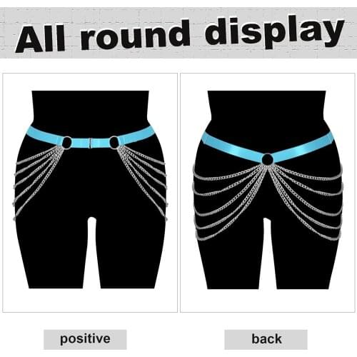 Bdsm Harness Metal Chain Goth Accessories Garter Busty Womens Fetish Lingerie Edgy Clothes Sexy Stocking Belt Female Punk