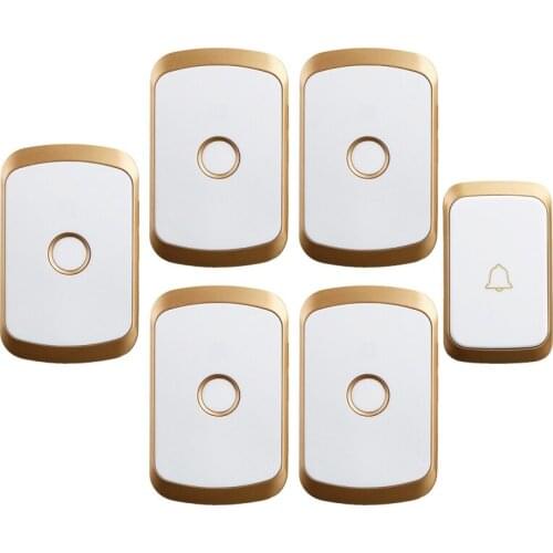 Wireless Waterproof Doorbell 300M Remote US EU UK AU Plug LED Flash 1 Buttons 5 Receivers Home Cordless Calling Bell Chime