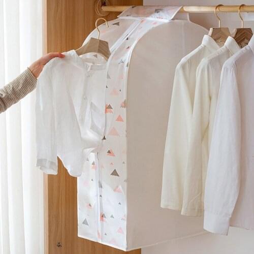 1 Piece Hanging Coat Dust Cover Wardrobe Printed Clothing Bag Suit Protect Organizer Moth Proof Bag For Clothing Dustproof Cover