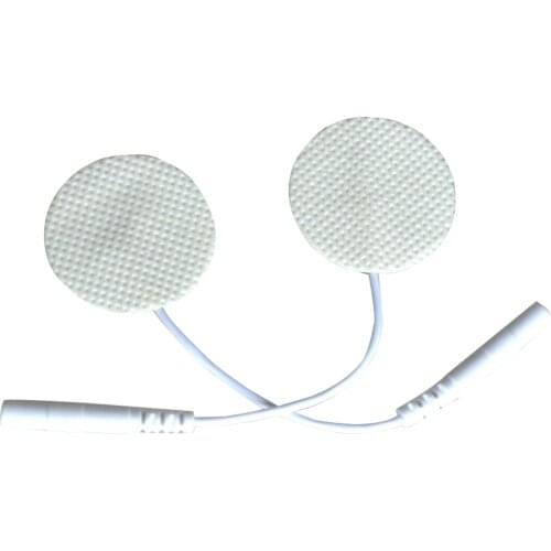 Electrode Round Massager Pads 50 Pairs/Pack Nonwoven TENS Therapy Circle With Pin Wire Silicone Adhesive Conductive Patches