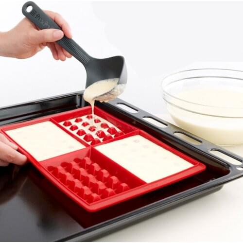 Waffle Cookie Mold New Kitchen Food-Grade Silicone Waffle Maker Home Non-Stick Silicone Baking Chocolate Candy Mold Bakeware Set