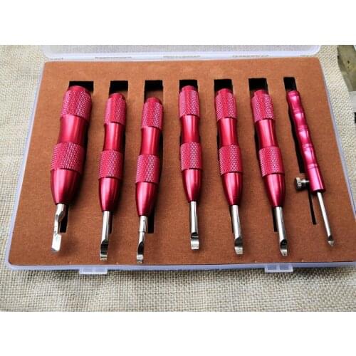 Repair tools aluminum handle pry knife open watch bottom cover tools 7 mounted pry knife open table cover set