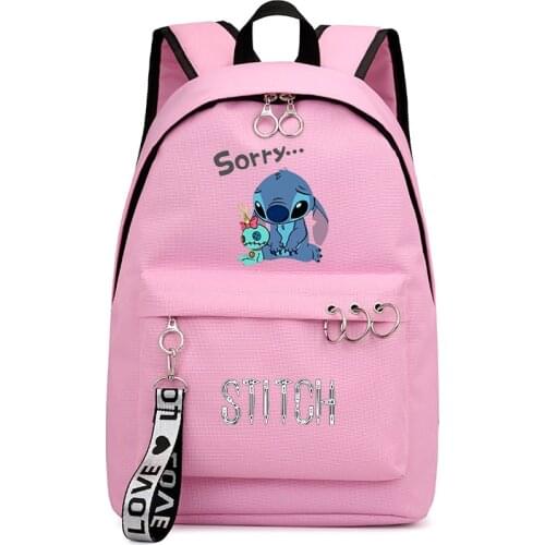 New Cute Stitch Backpack for Teenager School Bag Baby Cartoon Backpack Boys Girls Stitch Laptop Travel Bags