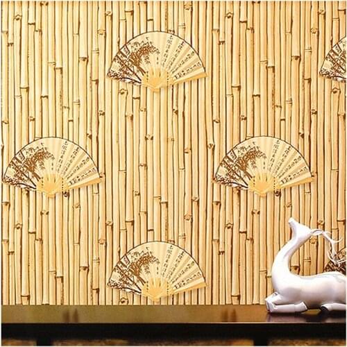 9.5m *0.53m Chinese fan wallpaper teahouse study hotel restaurant background wall decoration Japanese bamboo classic wallpaper